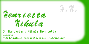 henrietta nikula business card